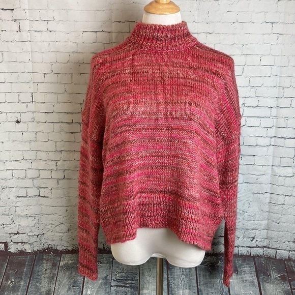 J. Crew 90's style Space-dyed mockneck sweater SZ small Grunge Y2K Preppy - Picture 5 of 14